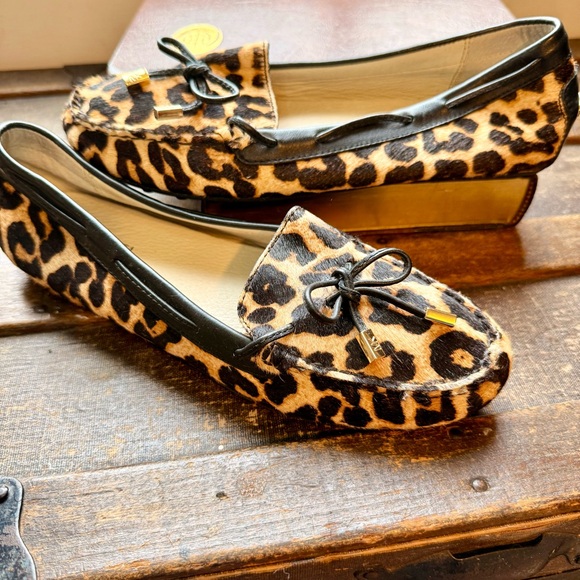 Michael Kors Shoes - Michael Kors Fulton Leopard Print Flats Calf Hair Driving Loafers